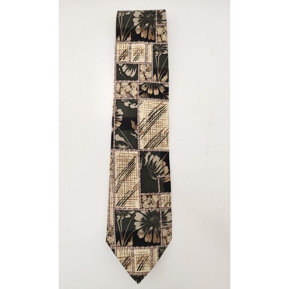 Bass Neck Tie Multicolor Floral 100% Silk Made In USA - Picture 1 of 4